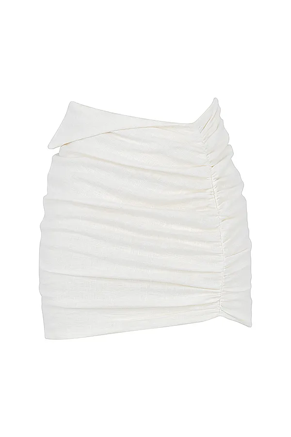House Of CB EmmyOff White Folded Waist Mini Skirt 8211 SALE Off Women Skirts