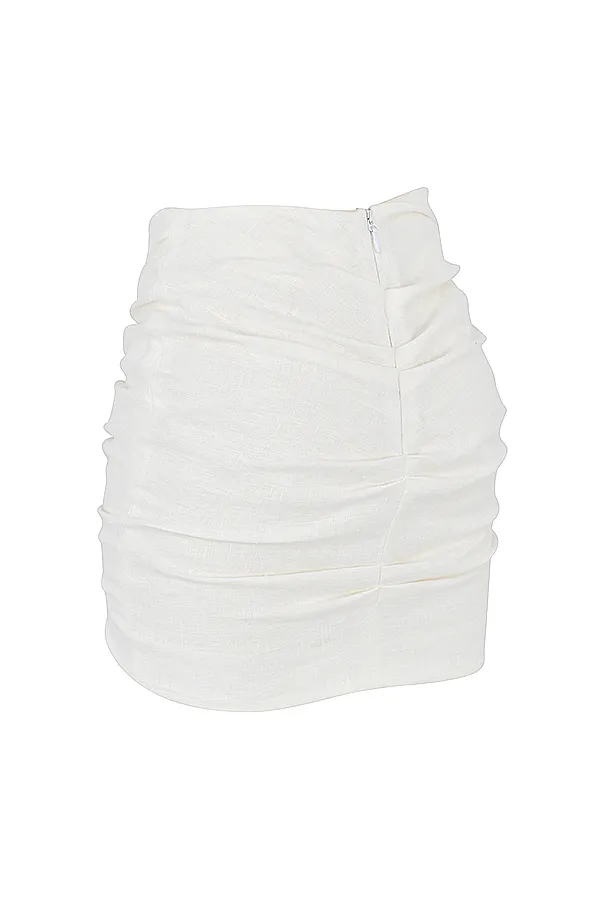 House Of CB EmmyOff White Folded Waist Mini Skirt 8211 SALE Off Women Skirts