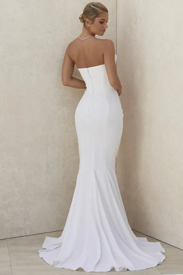 House Of CB EsmeeIvory Draped Strapless Bridal Gown 8211 Limited Edition Ivory Women Maxi Dresses