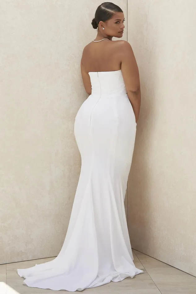 House Of CB EsmeeIvory Draped Strapless Bridal Gown 8211 Limited Edition Ivory Women Maxi Dresses