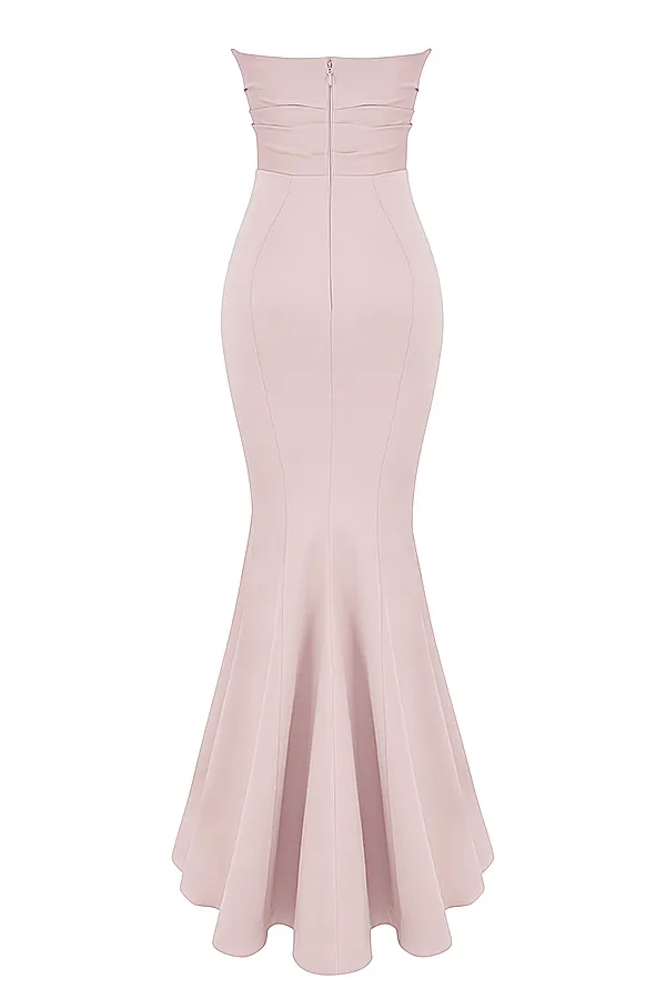 House Of CB FleurBlush Satin Strapless Gown 8211 SALE Blush Women Maxi Dresses