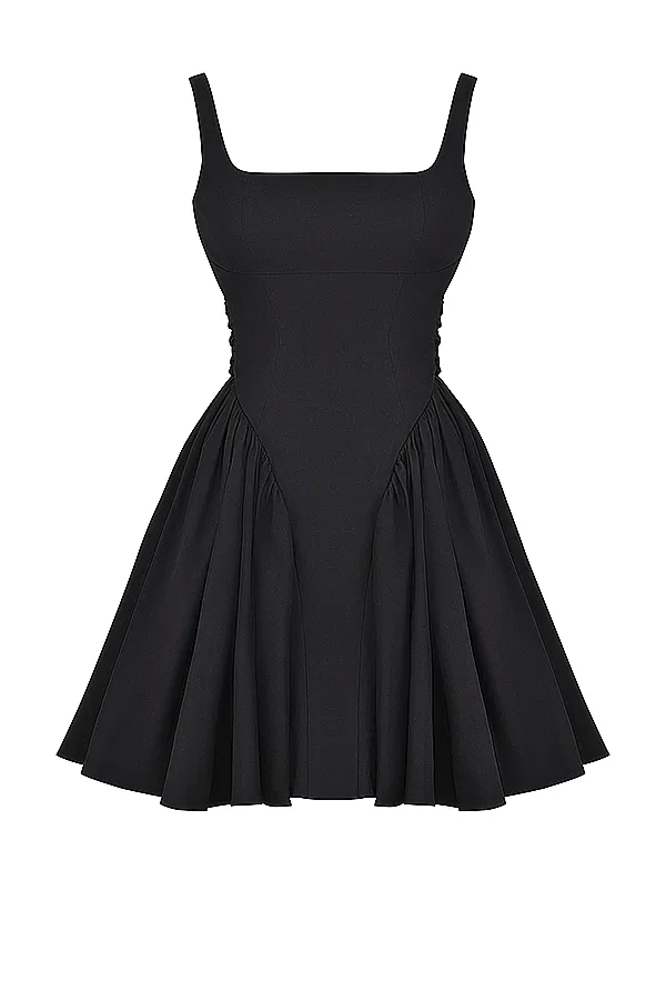 House Of CB FlorianneBlack Bow Mini Dress Black Women Corset Dresses