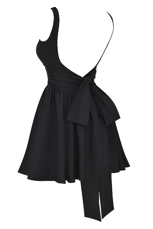 House Of CB FlorianneBlack Bow Mini Dress Black Women Corset Dresses