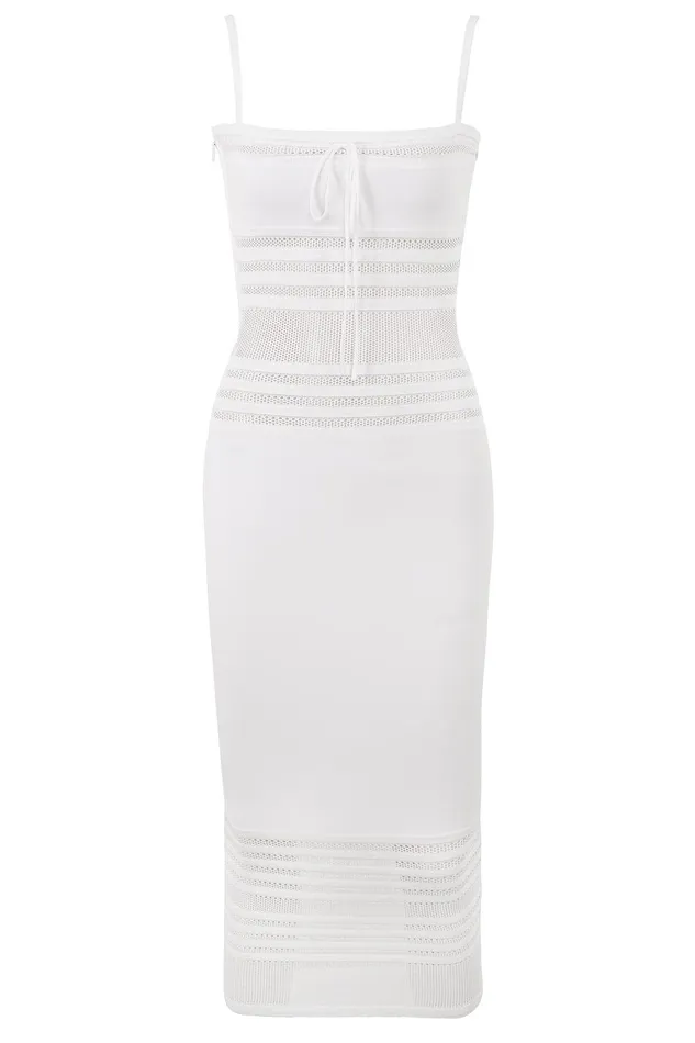 House Of CB GiaIvory Dainty Knit Midi Dress 8211 SALE Ivory Women Bodycon Dresses