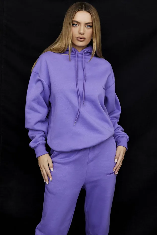 House Of CB HaloPurple Oversized Hoodie Purple Women Tops