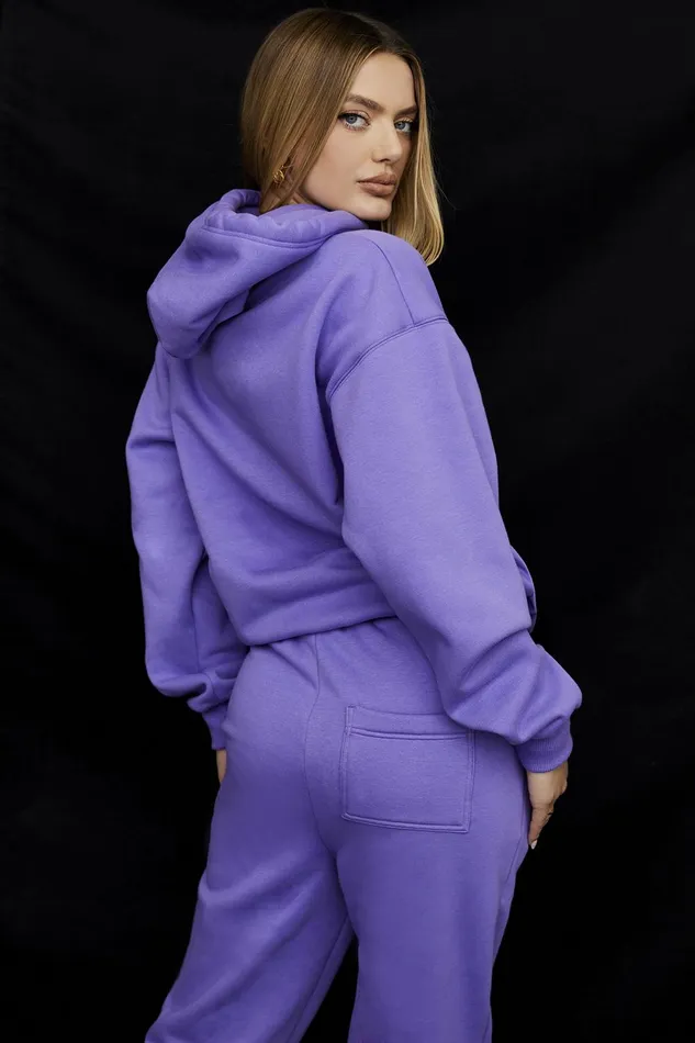 House Of CB HaloPurple Oversized Hoodie Purple Women Tops
