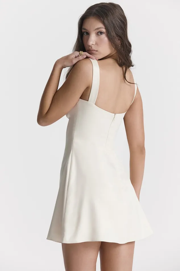 House Of CB KaraVintage Cream Mini Dress Vintage Women Mini Dresses