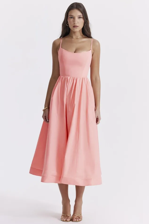 House Of CB LolitaApricot Corset Sundress Apricot Women Corset Dresses