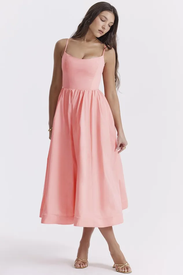 House Of CB LolitaApricot Corset Sundress Apricot Women Corset Dresses