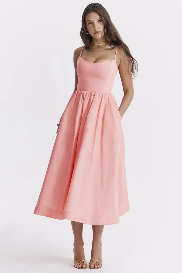 House Of CB LolitaApricot Corset Sundress Apricot Women Corset Dresses