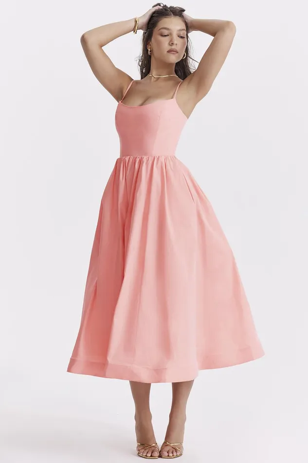 House Of CB LolitaApricot Corset Sundress Apricot Women Corset Dresses