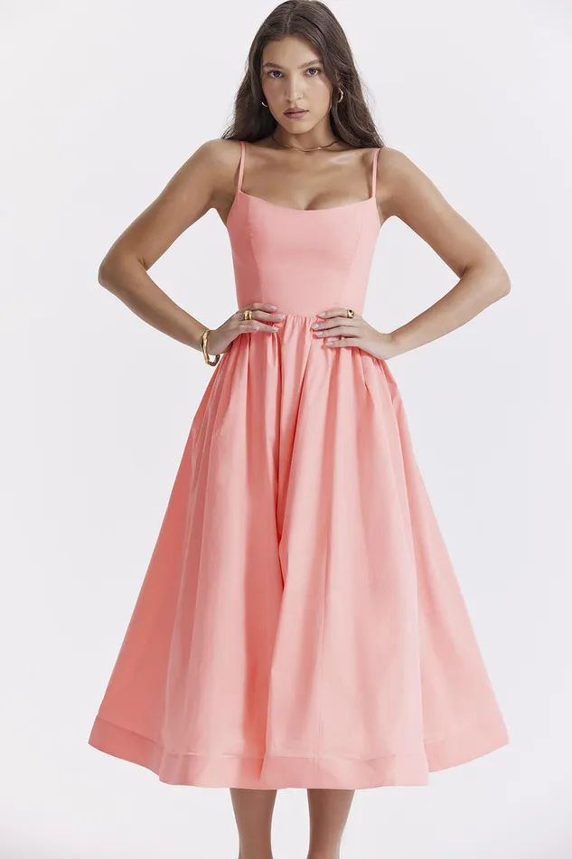House Of CB LolitaApricot Corset Sundress Apricot Women Corset Dresses