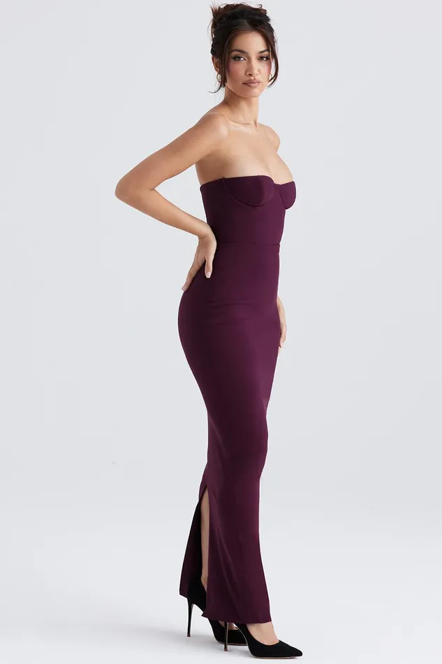 House Of CB LuciaGrape Strapless Corset Maxi Dress 8211 SALE Grape Women Bodycon Dresses