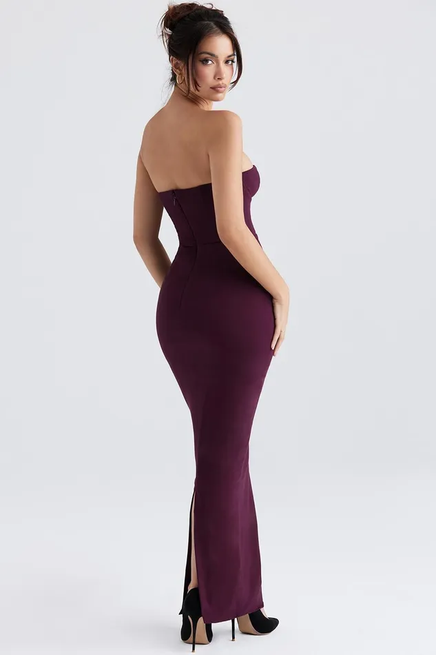 House Of CB LuciaGrape Strapless Corset Maxi Dress 8211 SALE Grape Women Bodycon Dresses