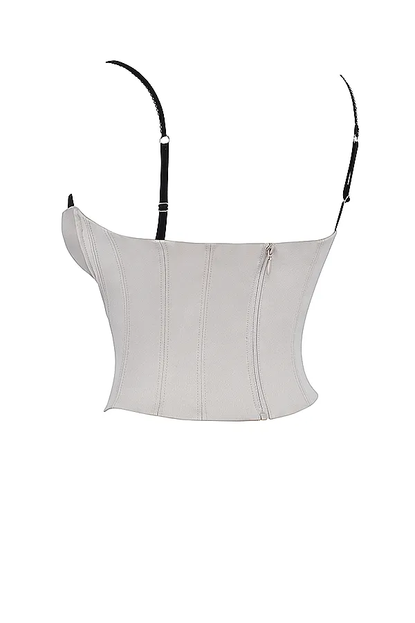 House Of CB LuetteBeige Satin Underwired Corset Beige Women Corsets