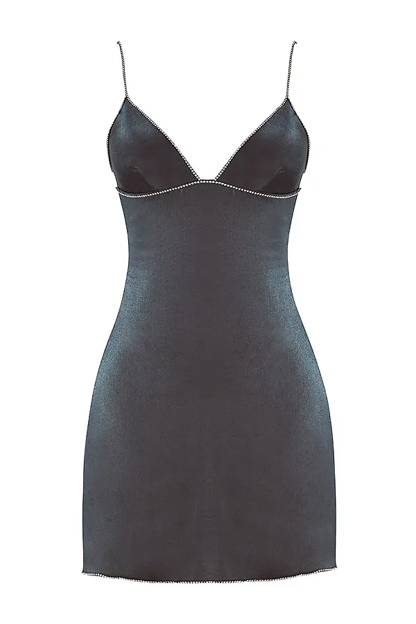 House Of CB MaisieGraphite Iridescent Mini Dress 8211 SALE Graphite Women Mini Dresses