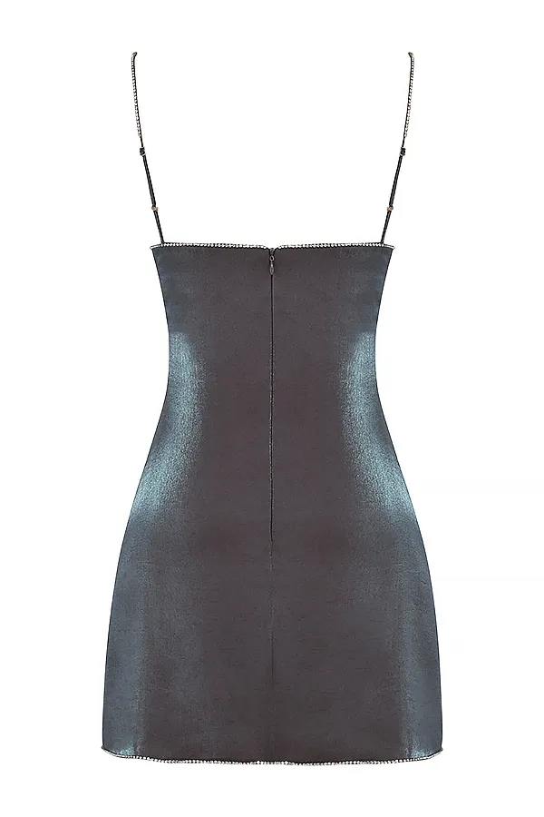 House Of CB MaisieGraphite Iridescent Mini Dress 8211 SALE Graphite Women Mini Dresses