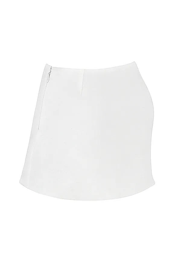 House Of CB MallieWhite Linen ALine Mini Skirt 8211 SALE White Women Skirts
