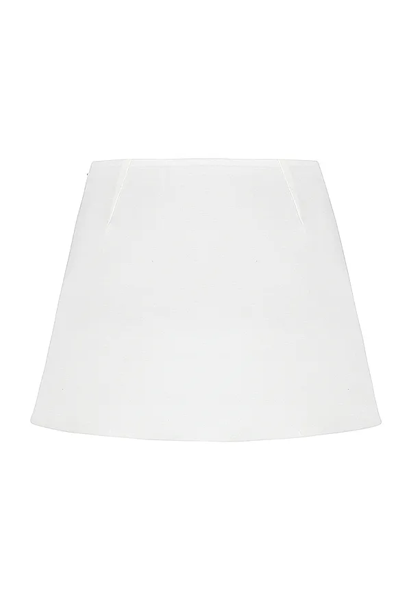 House Of CB MallieWhite Linen ALine Mini Skirt 8211 SALE White Women Skirts