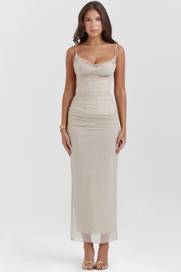 House Of CB NaliniSand Maxi Dress Sand Women Corset Dresses