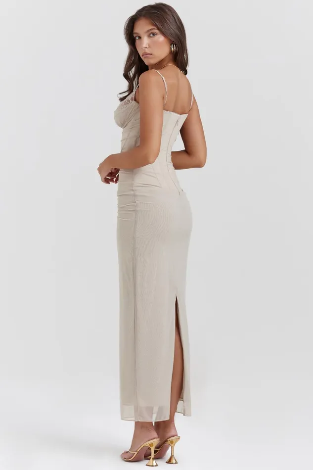 House Of CB NaliniSand Maxi Dress Sand Women Corset Dresses