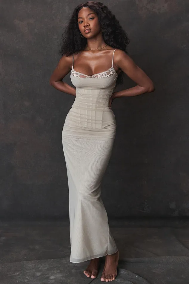 House Of CB NaliniSand Maxi Dress Sand Women Corset Dresses