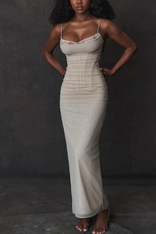House Of CB NaliniSand Maxi Dress Sand Women Corset Dresses