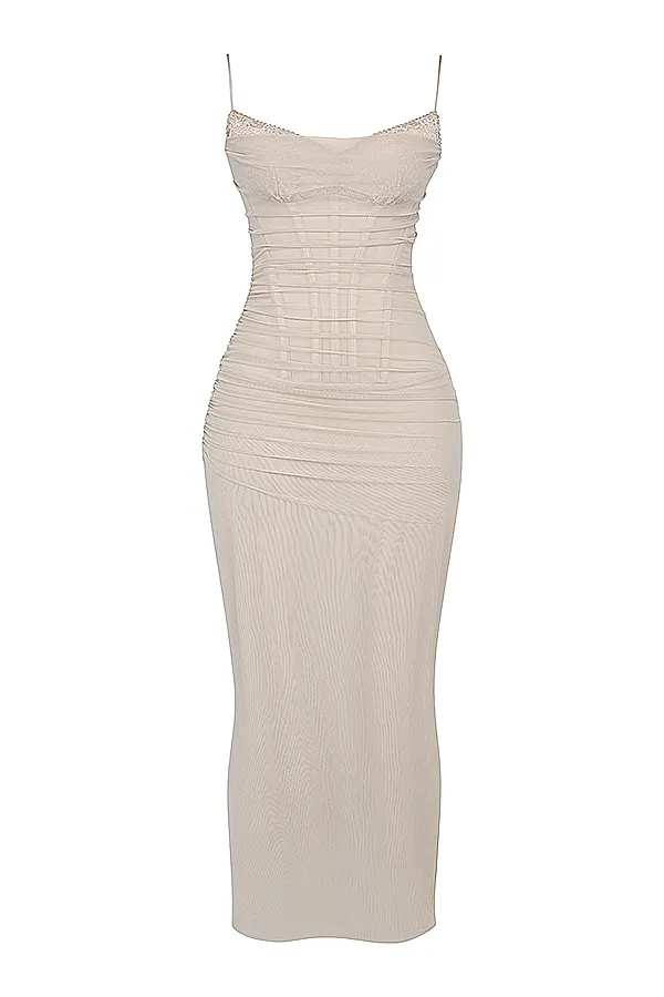 House Of CB NaliniSand Maxi Dress Sand Women Corset Dresses