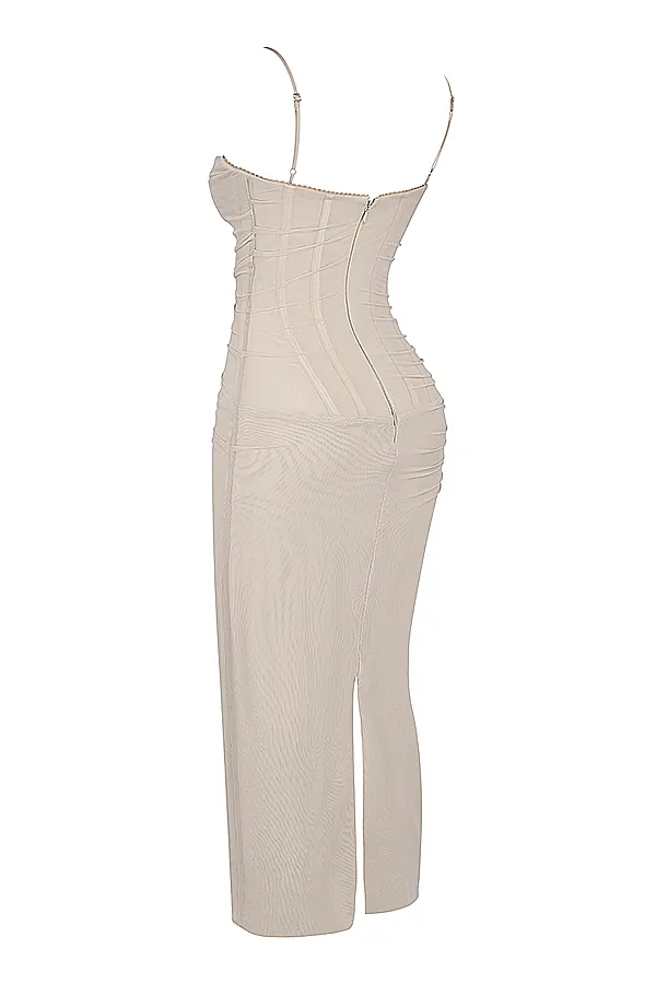 House Of CB NaliniSand Maxi Dress Sand Women Corset Dresses