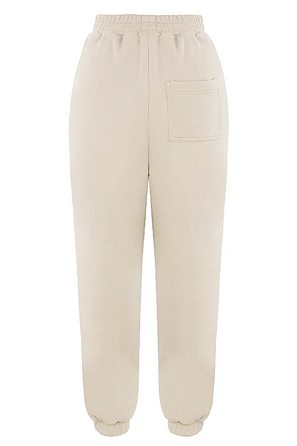 House Of CB SkyOatmeal Fleece Back Jogging Trouser Oatmeal Women Trousers