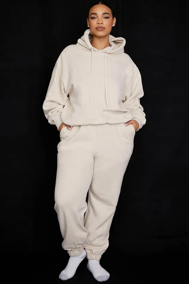 House Of CB SkyOatmeal Fleece Back Jogging Trouser Oatmeal Women Trousers