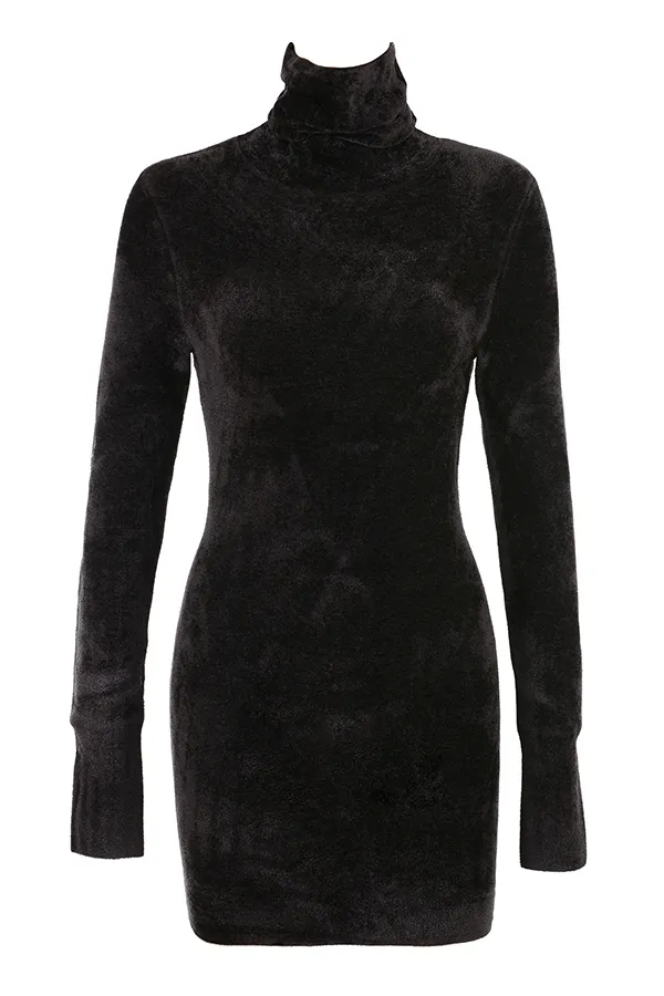 House Of CB TayaCharcoal Chenille Mini Dress 8211 SALE Charcoal Women Bodycon Dresses