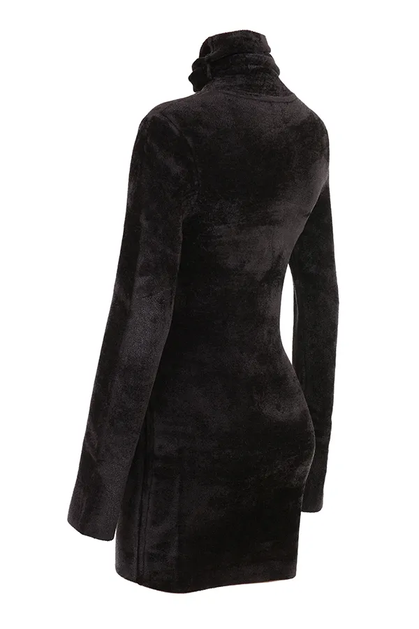 House Of CB TayaCharcoal Chenille Mini Dress 8211 SALE Charcoal Women Bodycon Dresses