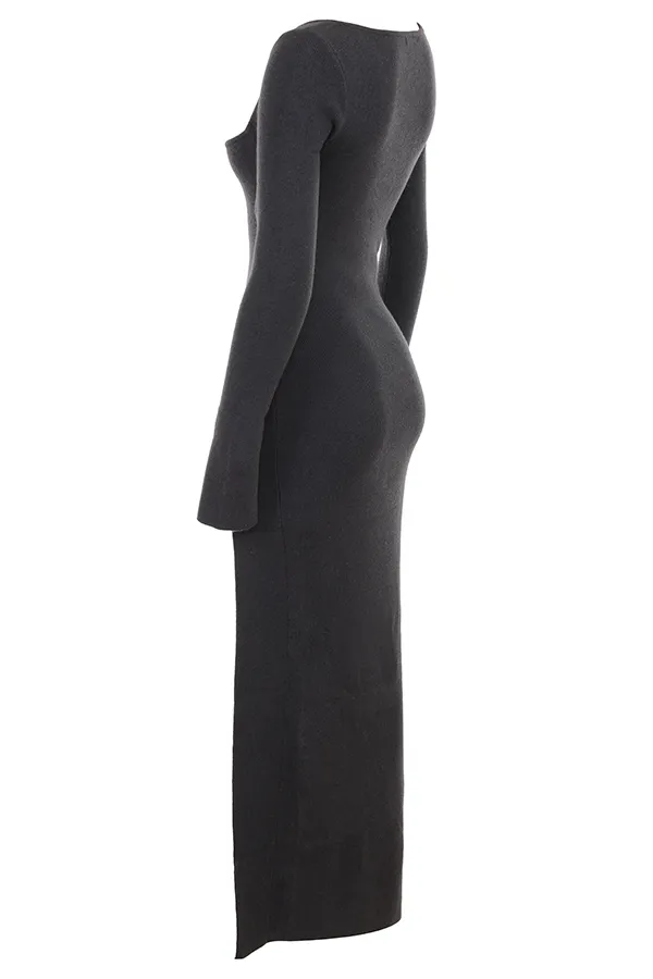 House Of CB TolaniCharcoal Cashmere Knit Maxi Dress 8211 SALE Charcoal Women Bodycon Dresses