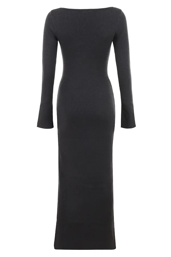 House Of CB TolaniCharcoal Cashmere Knit Maxi Dress 8211 SALE Charcoal Women Bodycon Dresses