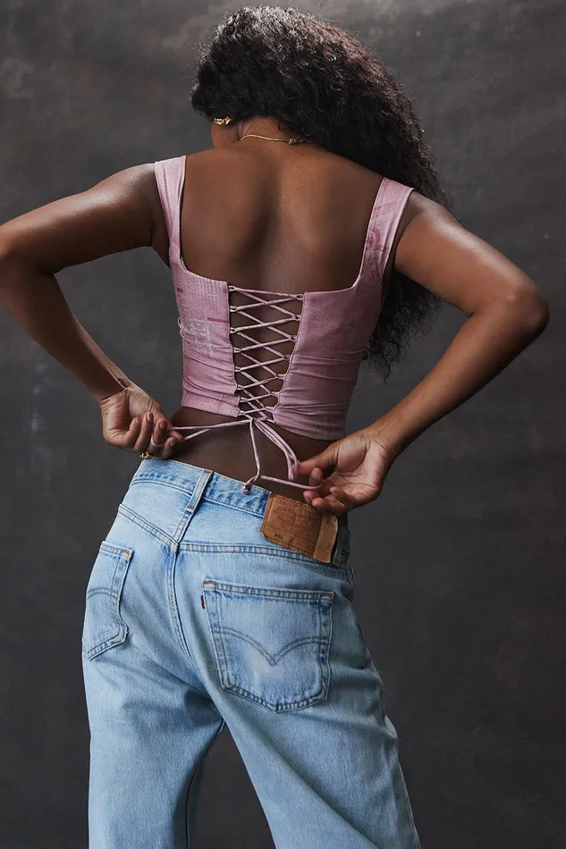 House Of CB UnaPink Print Corset Pink Women Tops
