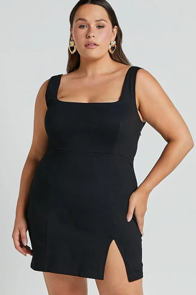 Hughes Mini Dress 8211 Square Neck Dress In Black Women Showpo Basics
