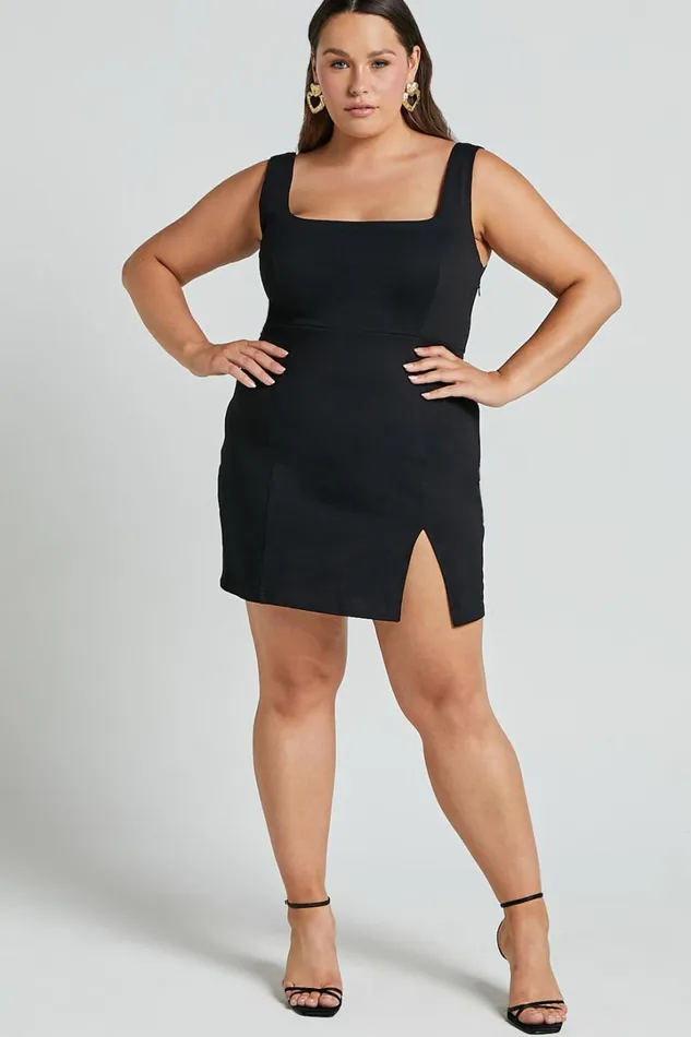 Hughes Mini Dress 8211 Square Neck Dress In Black Women Showpo Basics