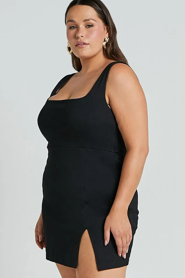 Hughes Mini Dress 8211 Square Neck Dress In Black Women Showpo Basics