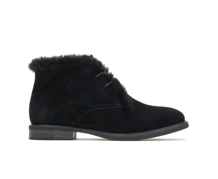 Hush Puppies Boots Women Bailey Fur Chukka Black Suede