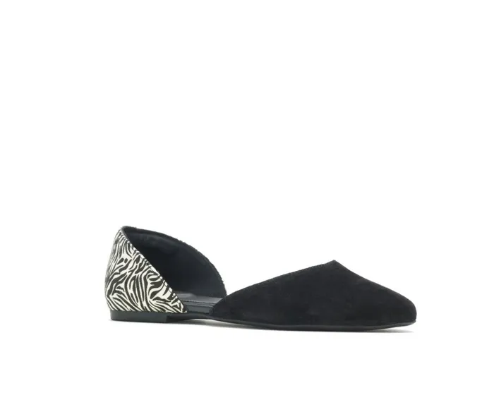 Hush Puppies Flats and SlipOns Women Sadie D039Orsay Black Suedezebra