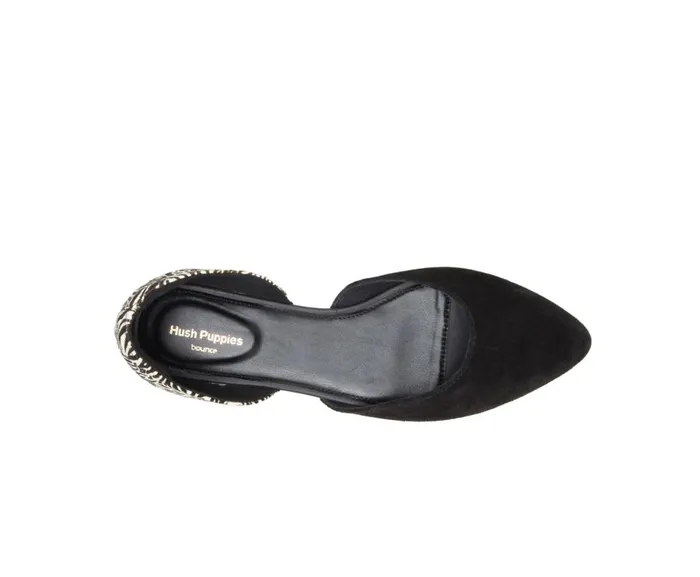 Hush Puppies Flats and SlipOns Women Sadie D039Orsay Black Suedezebra