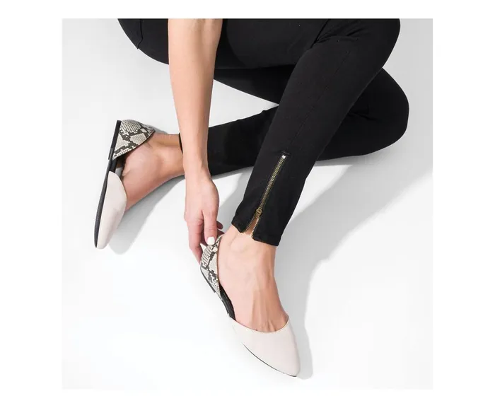 Hush Puppies Flats and SlipOns Women Sadie D039Orsay Ivorysnake Leather