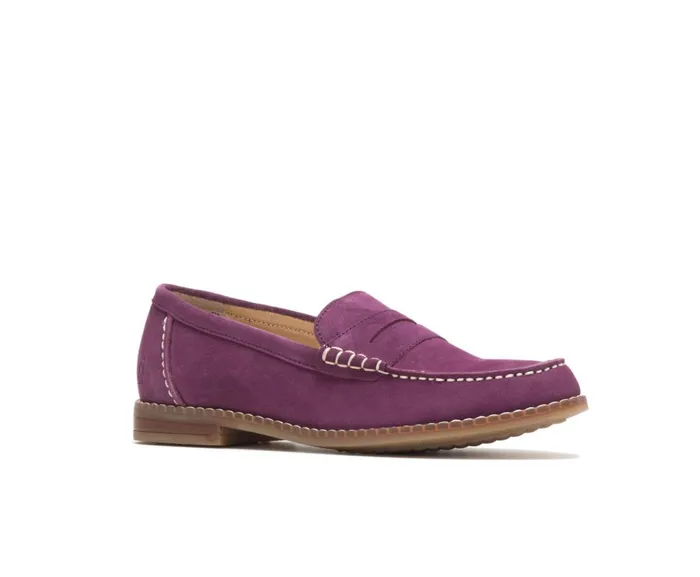 Hush Puppies Flats and SlipOns Women Wren Loafer Violet Suede