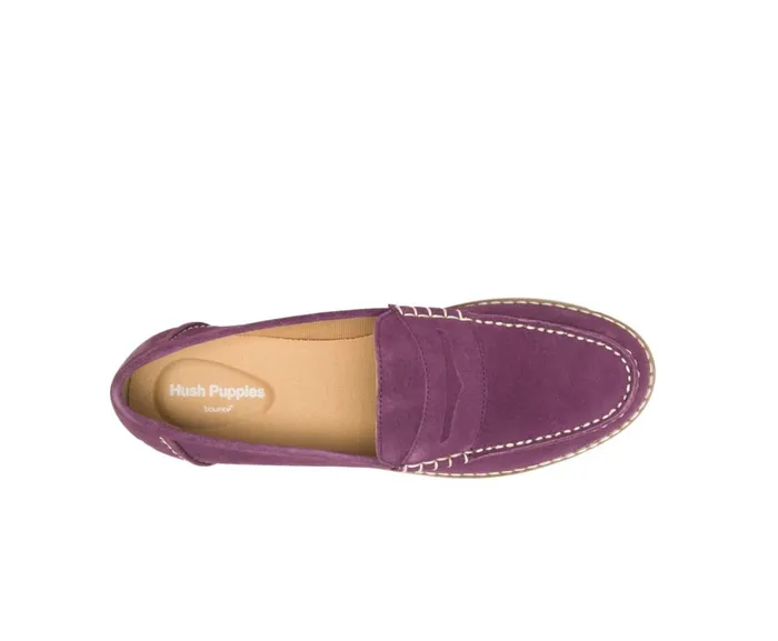 Hush Puppies Flats and SlipOns Women Wren Loafer Violet Suede