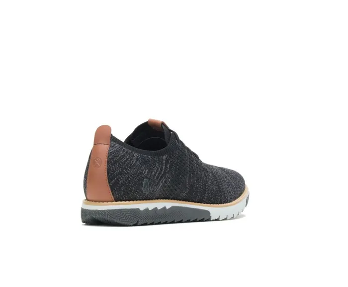 Hush Puppies Sneakers Men Expert Knit Plain Toe Oxford Black Textile