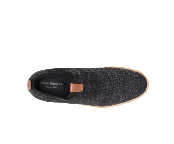 Hush Puppies Sneakers Men Expert Knit Plain Toe Oxford Black Textile