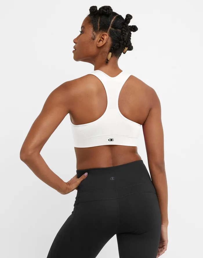 Infinity Racerback Bra C Logo White Women Champion Sports Bras and Bralettes