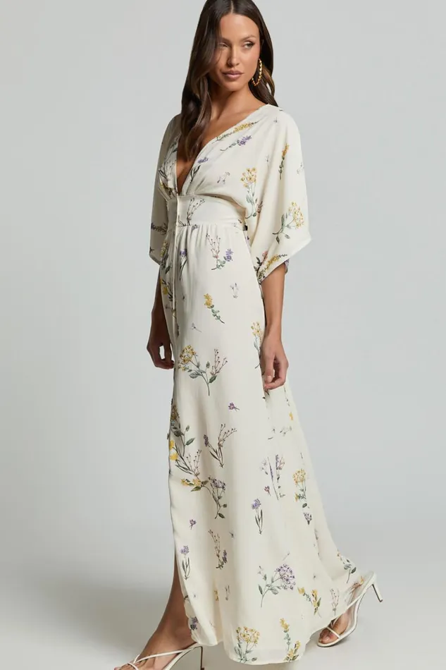 Inka Midi Dress 8211 Short Sleeve Button Down Dress In Botanical Floral Women Showpo Curve Clothes