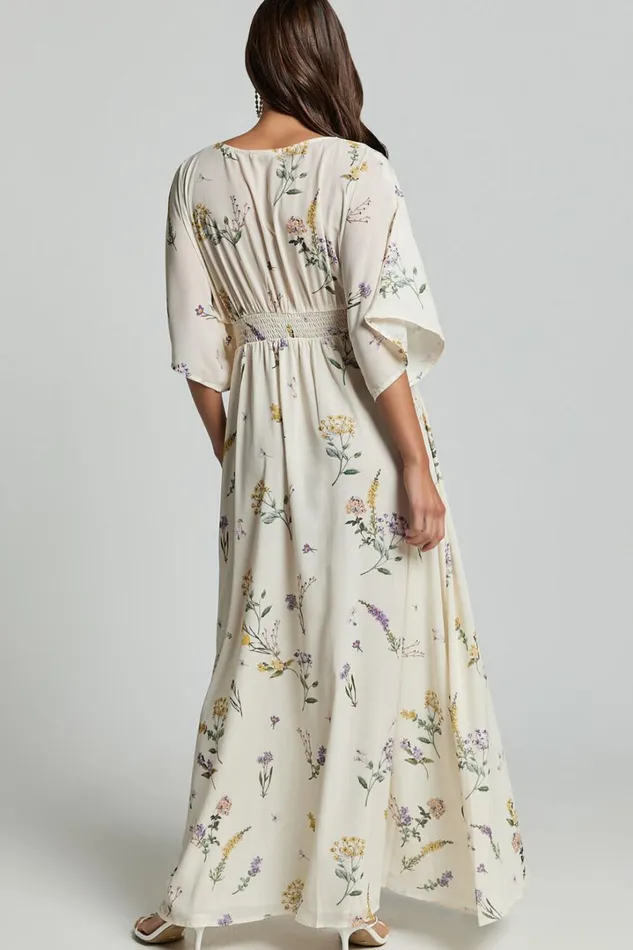 Inka Midi Dress 8211 Short Sleeve Button Down Dress In Botanical Floral Women Showpo Curve Clothes